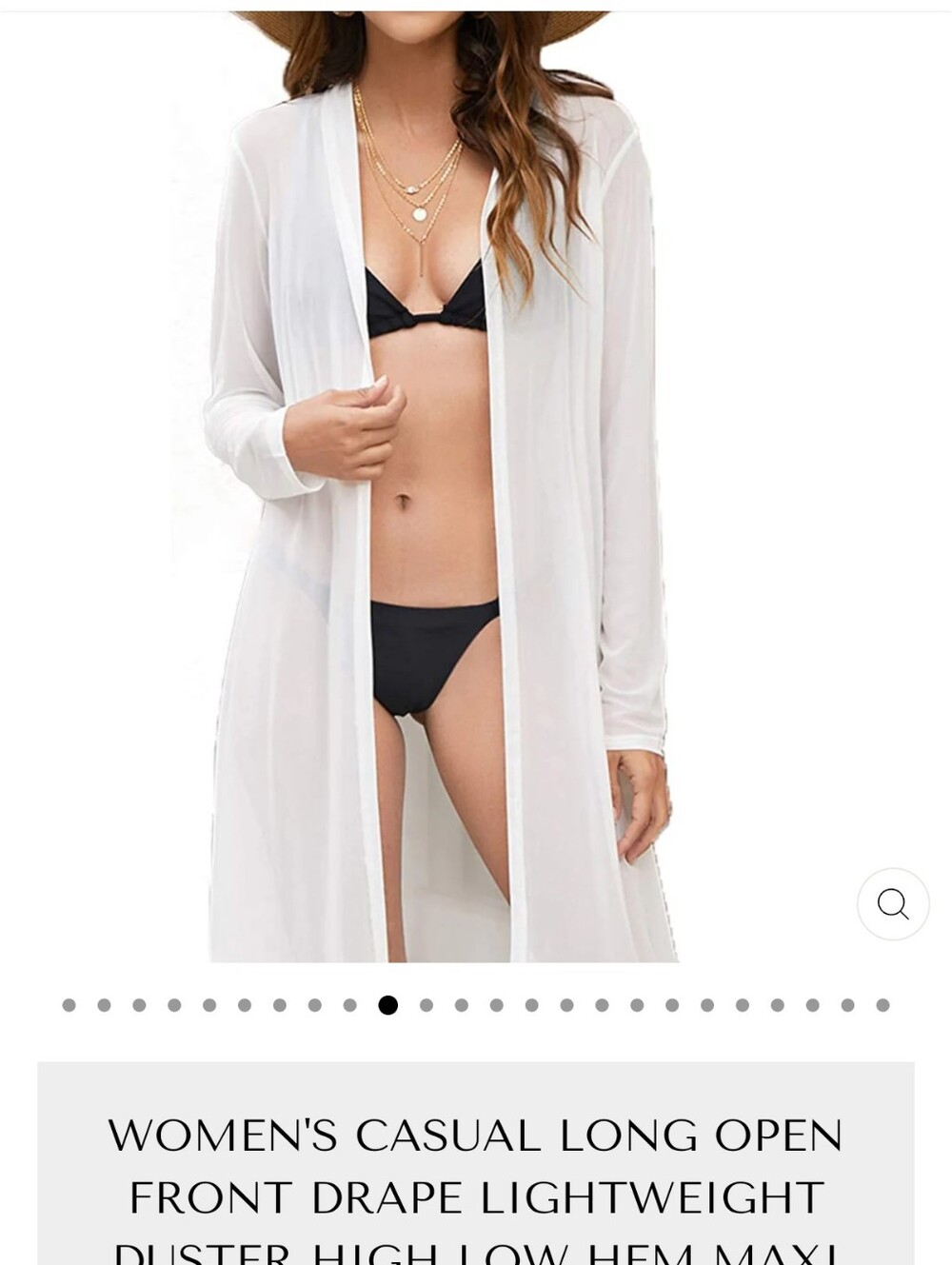 White House Black Market White Sheer Long Open-Front Duster Cardigan
